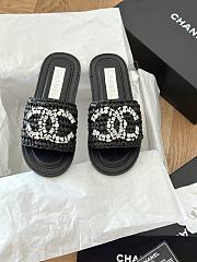 Chanel rattan black slides - 2