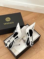 Versace Laced Pin Point Slingback White Pumps 11cm - 3