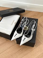 Versace Laced Pin Point Slingback White Pumps 11cm - 4