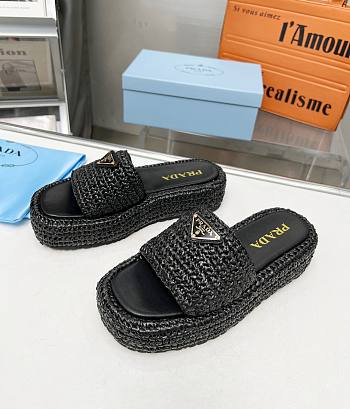 Prada women black sandals 