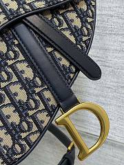 Dior Saddle monoram grained calfskin with strap bag 24cm - 3