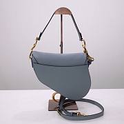 Dior Saddle blue grained calfskin with strap bag 26cm - 6