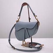 Dior Saddle blue grained calfskin with strap bag 26cm - 5