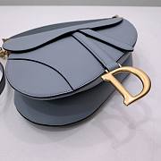 Dior Saddle blue grained calfskin with strap bag 26cm - 3