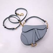 Dior Saddle blue grained calfskin with strap bag 21cm - 6