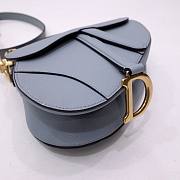 Dior Saddle blue grained calfskin with strap bag 21cm - 4