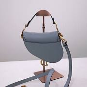 Dior Saddle blue grained calfskin with strap bag 21cm - 3