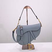 Dior Saddle blue grained calfskin with strap bag 26cm - 2