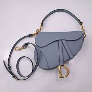 Dior Saddle blue grained calfskin with strap bag 26cm - 1