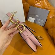 Dior Saddle pink grained calfskin with strap bag 26cm - 2