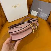 Dior Saddle pink grained calfskin with strap bag 26cm - 3