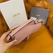 Dior Saddle pink grained calfskin with strap bag 26cm - 4