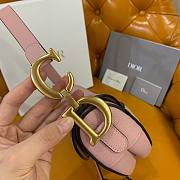 Dior Saddle pink grained calfskin with strap bag 26cm - 5