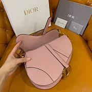 Dior Saddle pink grained calfskin with strap bag 26cm - 6