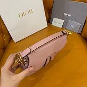 Dior Saddle pink grained calfskin with strap bag 21cm - 2