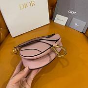 Dior Saddle pink grained calfskin with strap bag 21cm - 3