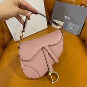 Dior Saddle pink grained calfskin with strap bag 21cm - 5