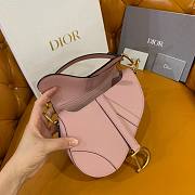 Dior Saddle pink grained calfskin with strap bag 21cm - 6