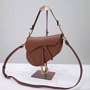 Dior Saddle brown grained calfskin with strap bag 26cm - 5