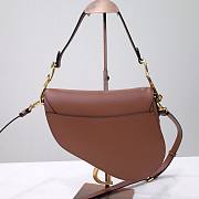 Dior Saddle brown grained calfskin with strap bag 26cm - 3