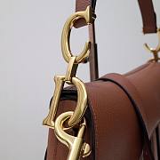 Dior Saddle brown grained calfskin with strap bag 26cm - 2