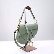 Dior Saddle green grained calfskin with strap bag 26cm - 3