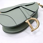 Dior Saddle green grained calfskin with strap bag 26cm - 4