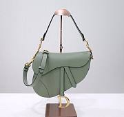 Dior Saddle green grained calfskin with strap bag 26cm - 1