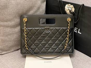 Chanel Large Black  Aged Calfskin Shopping Bag 