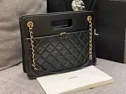 Chanel Large Black  Aged Calfskin Shopping Bag  - 2