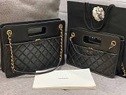 Chanel Small Black Aged Calfskin Shopping Bag - 5