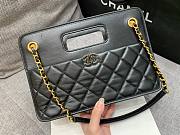 Chanel Small Black Aged Calfskin Shopping Bag - 3