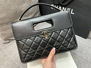 Chanel Flap Hanlde Large Black Aged Calfskin Bag - 4