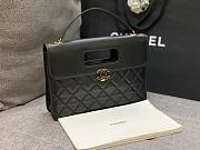 Chanel Flap Hanlde Large Black Aged Calfskin Bag - 5