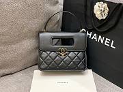 Chanel Flap Hanlde Small Black Aged Calfskin Bag - 1