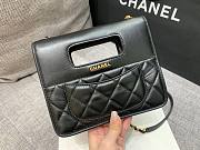 Chanel Flap Hanlde Small Black Aged Calfskin Bag - 2