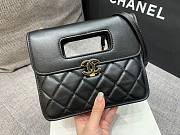 Chanel Flap Hanlde Small Black Aged Calfskin Bag - 5