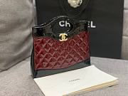 Chanel Red Quilted & Patent Calfskin Shopping Bag - 5