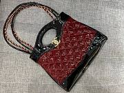 Chanel Red Quilted & Patent Calfskin Shopping Bag - 2