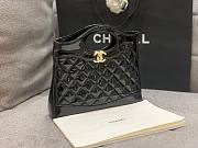 Chanel Black Quilted & Patent Calfskin Shopping Bag - 6