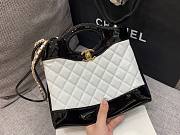 Chanel White Quilted & Patent Calfskin Shopping Bag - 4