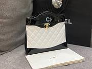 Chanel White Quilted & Patent Calfskin Shopping Bag - 3