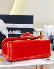 Chanel CF flap red patent rose leather bag - 5