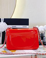 Chanel CF flap red patent rose leather bag - 6