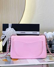 Chanel CF flap red patent pink leather bag - 3