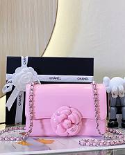 Chanel CF flap red patent pink leather bag - 4