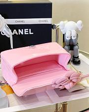 Chanel CF flap red patent pink leather bag - 5