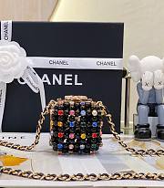 Chanel mini evening black glass pearl bag - 4