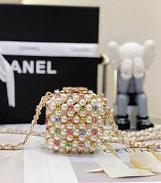 Chanel mini evening white glass pearl bag - 6