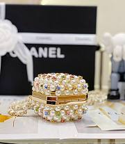 Chanel mini evening white glass pearl bag - 4